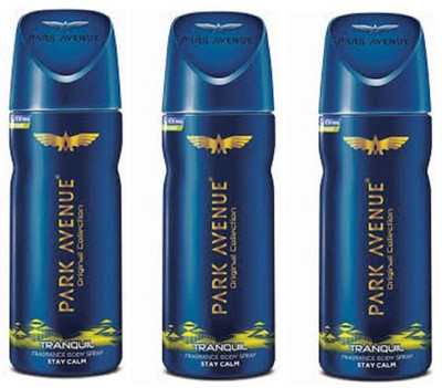

Park Avenue 3 tranquil Deodorant Spray - For Men(400 ml, Pack of 3)