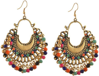 FashMade Multi Small Jhumki. Brass Chandbali Earring