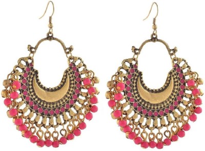 FashMade Pink Small chandbali Brass Chandbali Earring