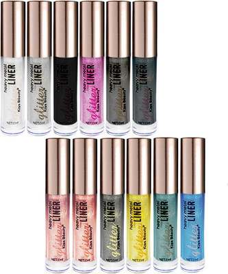 

Kiss Beauty Glitter Eyelinre Long Lasting Pack of 12 8 g(Multicolor)