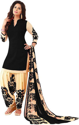 Divi Crepe Printed, Floral Print Semi-stitched Salwar Suit Dupatta Material Flipkart