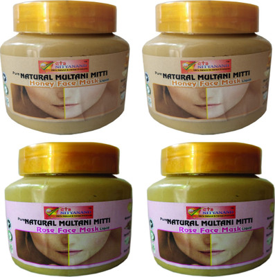 

CTS NITYANAND PURE NATURAL MULTANI MITTI ( HOUNY FACE MASK PACK 2 AND ROSE FACE MASK PACK 2 )(224 g)