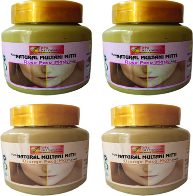 

CTS NITYANAND PURE NATURAL MULTANI MITTI ( ROSE FACE MASK PACK 2 AND OREANGE FACE MASK PACK 2 )(225 g)