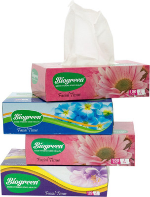 

Biogreen Facial Tissue(Pack of 4)(Pack of 100)