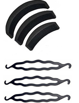 

Jampak™ Hair Accessories set of 6pcs / Hair Accessories Set Of Hair Juda maker 3pcs, Hair base Puff Volumizer 3Pcs Hair Accessory Set(Black)