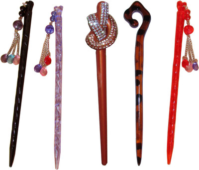 

FANANOO Combo of Multi Color Juda Sticks Bun Stick(Multicolor)