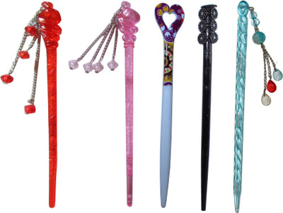 

Chanderkash Combo of Multi Color Juda Sticks Bun Stick(Multicolor)