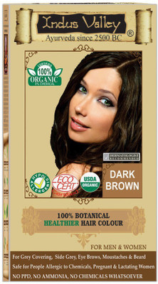 

Indus Valley 100% Organic Botanical Dark Brown - One Touch Pack Hair Color(Dark Brown)