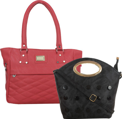 

Fillin Cart Hand-held Bag(Pink, Black), Black;pink