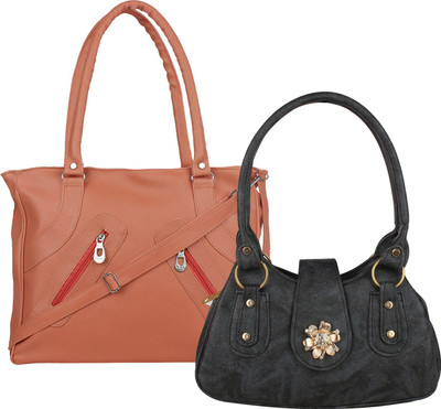 

Element Cart Hand-held Bag(Tan, Black), Black;tan