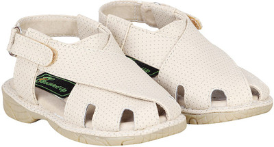 

Buckled Up Boys Velcro Strappy Sandals(Beige
