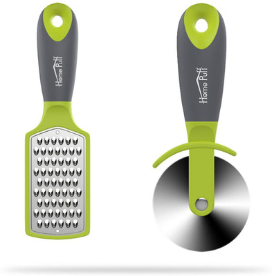 

Home Puff Premium 2 Piece Kitchen Set of Shredder / Grater and Cutter with Grip Handle HP-KG-504-505 Grey Kitchen Tool Set(Grey)