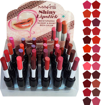 

Mars Imported Moisturizing Glossy & Shiny Rich Color Lipstick Pack of 24(Multicolor)
