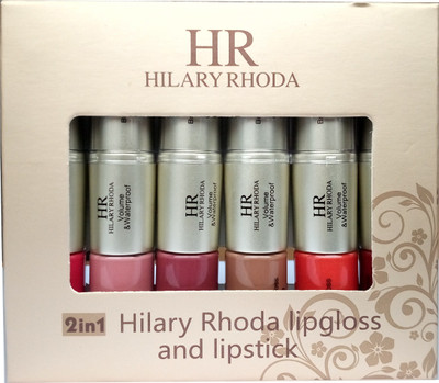 

hr hilary rhoda 2 in 1 lipgloss and lipstick multicolor set of 6(multicolor)