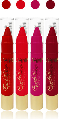 

ishme cosmetics makeup ultra matte lipstick combo set of 4(red orange pink maroon)