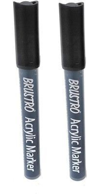 BRuSTRO Acrylic (DIY) Marker Black Pack of 2(Set of 2, Black)