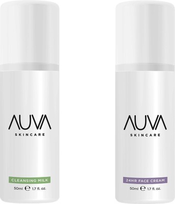 AUVA Summer Skin Care Routine -24hr Face Cream Sun Protection & Cleansing Milk(100 ml)