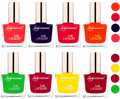 

Lady Fashion Ultra HI-Shine Quick Dry Nail Polish Combo Baby Pink,Blue,Sweet Pink,Juicy Orange,Pink,Yellow,Dark Red,Light Green(Pack of 8)