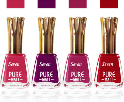 

Seven seas cosmetics makeup Exclusive flower matte Nail Polish combo Set of 4 multicolour