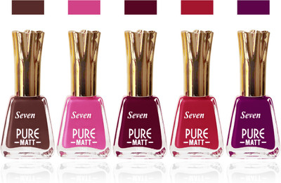 

Seven Nail Polish combo Set of 5 color multicolor 1(Pack of 5)