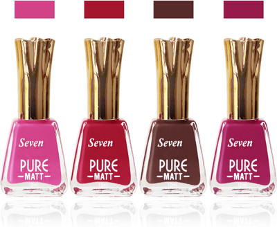 

Seven Nail Polish combo Set of 4 coffie brown d magenta pink magenta(Pack of 4)