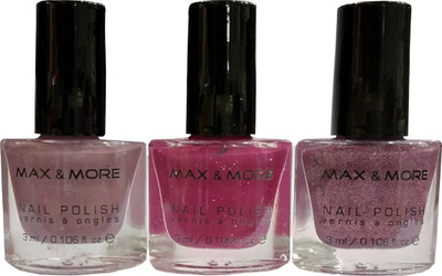 max & more Mini Nail Polish Set rose shades(Pack of 3)