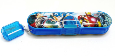 

Generic Easy Carry Captain Amercia Art Plastic Pencil Box(Set of 1, Blue)
