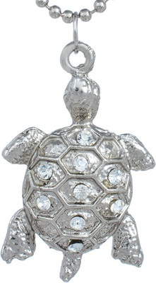 memoir Tortoise Design Locket Jewellery Silver Cubic Zirconia Brass Pendant