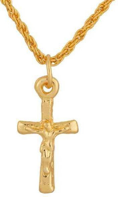 memoir Cross and Jesus Locket Gold-plated Brass Pendant