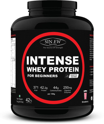 

Sinew Nutrition Intense Whey Protein for Beginner's, Protein Supplement Whey Protein(3 kg, Strawberry)