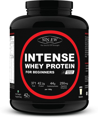 

Sinew Nutrition Intense Whey Protein for Beginner's, Protein Supplement Whey Protein(3 kg, Banana)