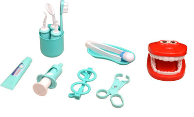 

Montez 14 pcs Dental Doctor Pretend To Playset Dentist Medical Kit Toy Set