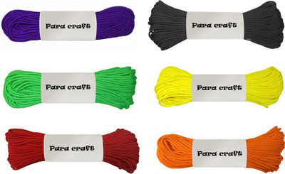 

Paracraft 50ft 550 Paracord Parachute Survival Cord G3(Pack of 6) Multicolor(Length: 15 m, Diameter: 4 mm)