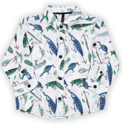 

United Colors of Benetton. Boys Printed Casual White Shirt, 901