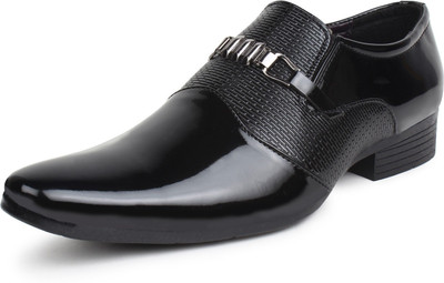 

BUWCH Men Formal Black Shoe For Men Slip On For Men(Black