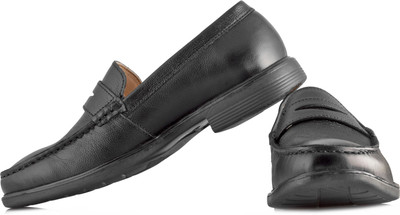 

tZaro Genuine Leather, Feather Lite Black Formal Shoes - Mr Slipon Corporate Casuals For Men(Black
