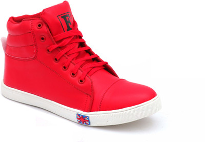 

Shoegaro Shoegaro Men's Red Synthetic Leather Casual Boots High Tops For Men(Red