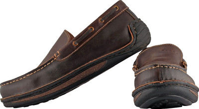 

tZaro Brown&Black Color Men's Leather Slip On Shoes - Bravia Corporate Casuals For Men(Brown