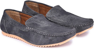 

Andrew Scott Black Canvas Loafers For Men(Grey