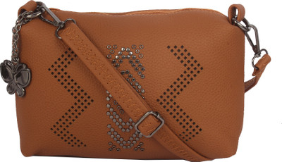 

Butterflies Women Casual, Evening/Party Brown PU Sling Bag