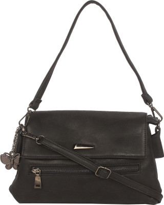 

Butterflies Women Casual Black PU Sling Bag