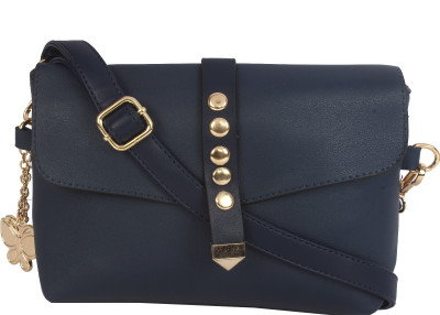 

Butterflies Women Casual Blue PU Sling Bag