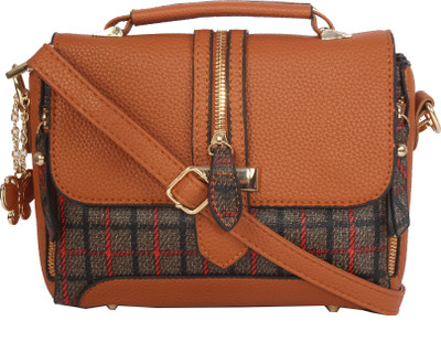 

Butterflies Women Casual Brown PU Sling Bag