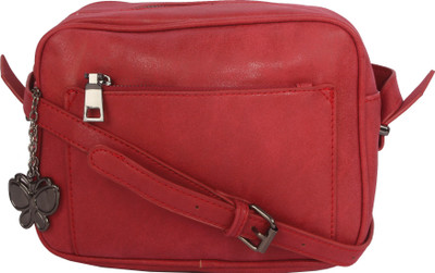 Butterflies Women Casual Maroon PU Sling Bag