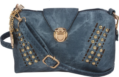 

Butterflies Women Casual Blue PU Sling Bag