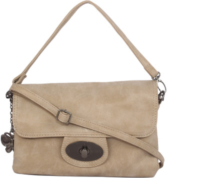 

Butterflies Women Casual Beige PU Sling Bag