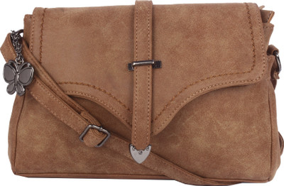 

Butterflies Women Casual Brown PU Sling Bag