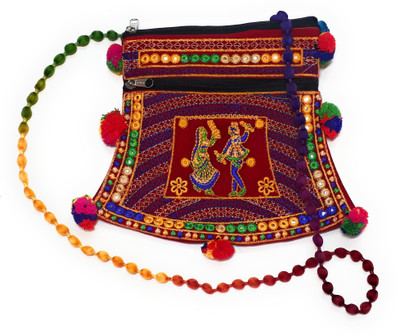 

Unique Fashion Women Evening/Party, Casual, Formal Red, Multicolor, Yellow Velvet Sling Bag, Multicolor;red;yellow