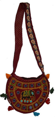 

Arena Fashion & Décor Women Casual Maroon Cotton Sling Bag