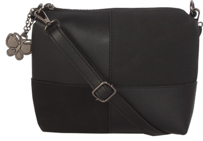 

Butterflies Women Casual Black PU Sling Bag